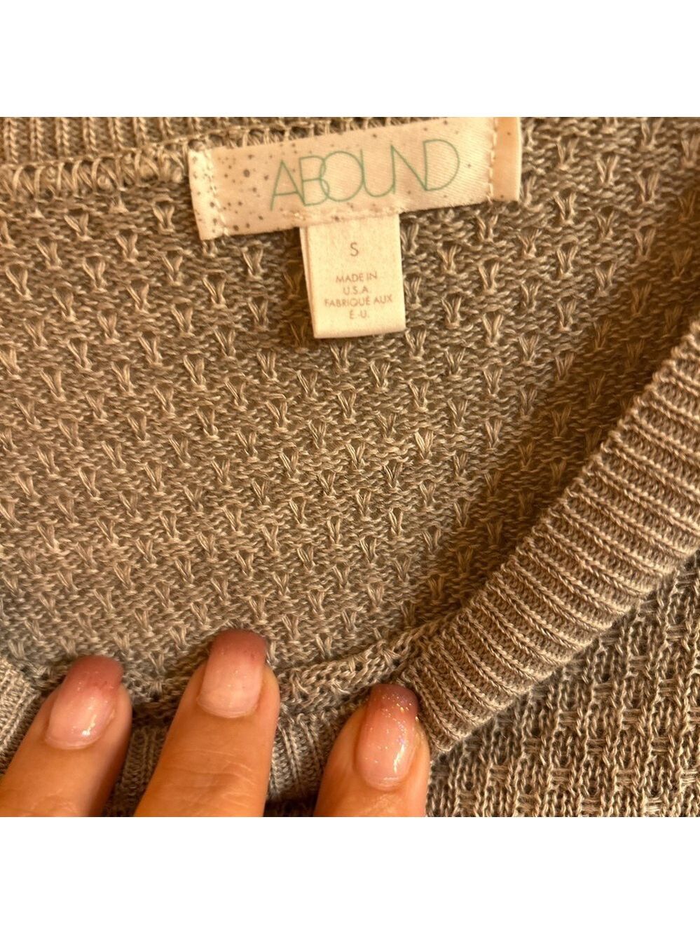 NWT- Abound grey waffle knit thin sweater - Picture 2 of 4